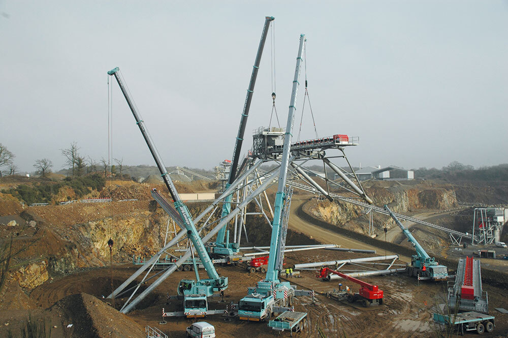 Chantier le levage vue aérienne