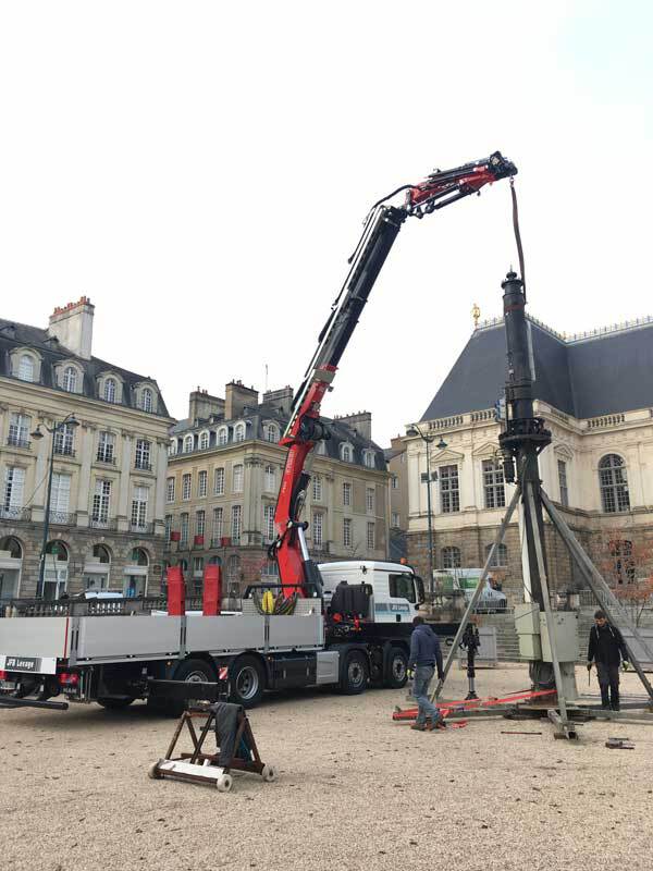 JFB Levage intervention marché de Noël à Rennes